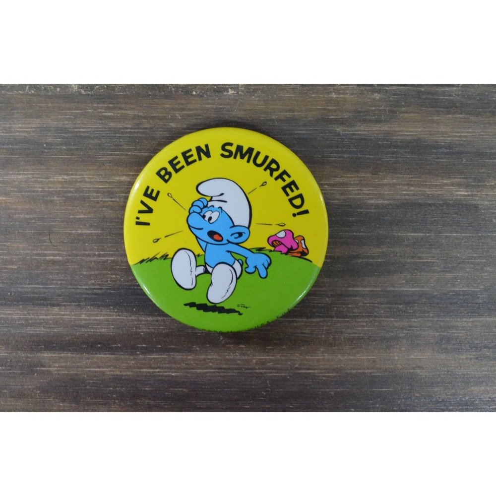 1980 Peyo Smurfs Pin Been Smurfed Berrie Cartoon